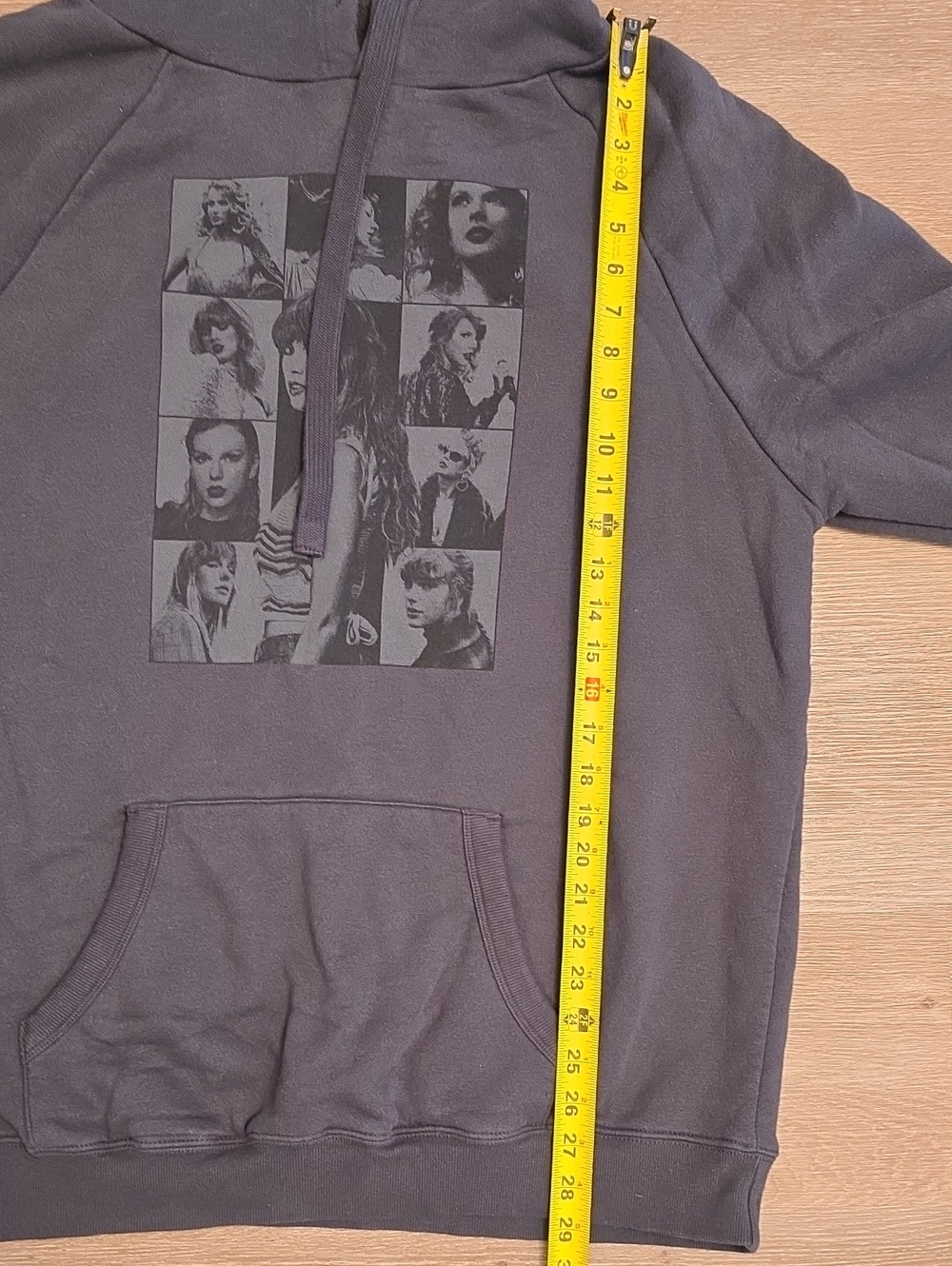 Taylor Swift The Eras Tour Hoodie Charcoal Gray Mineral Wash Concert Merch XL - Picture 5 of 6